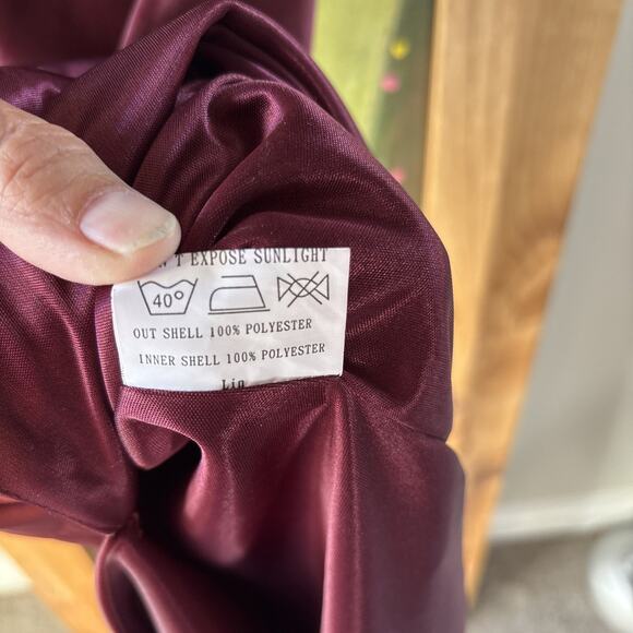 Anthropology Revelry Skye Maroon Midi Size 10 Cowl neck Satin Fitted Slip Dress - Picture 9 of 13